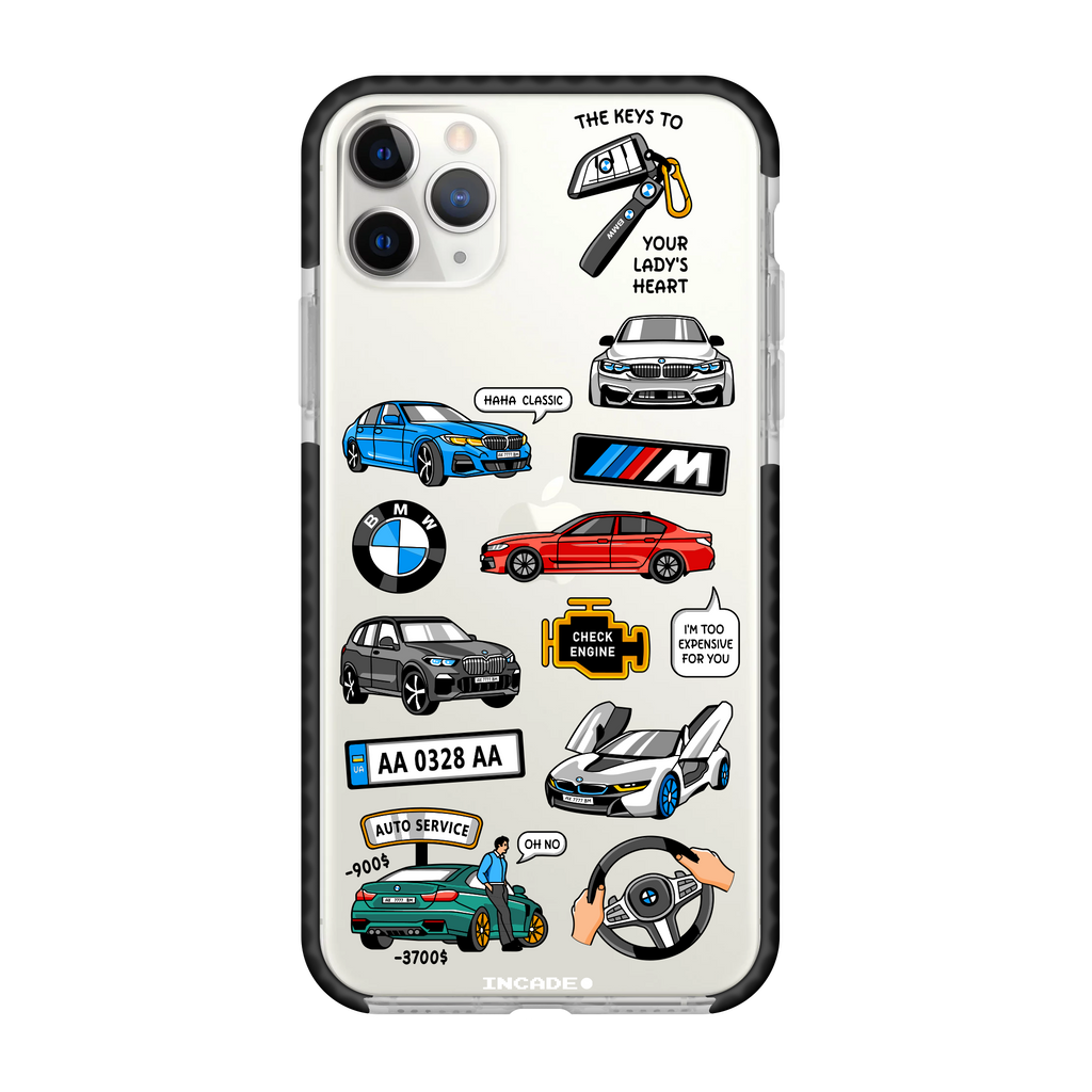 Чохол для iPhone 11 Pro BMW Transparent black silver — INCADE