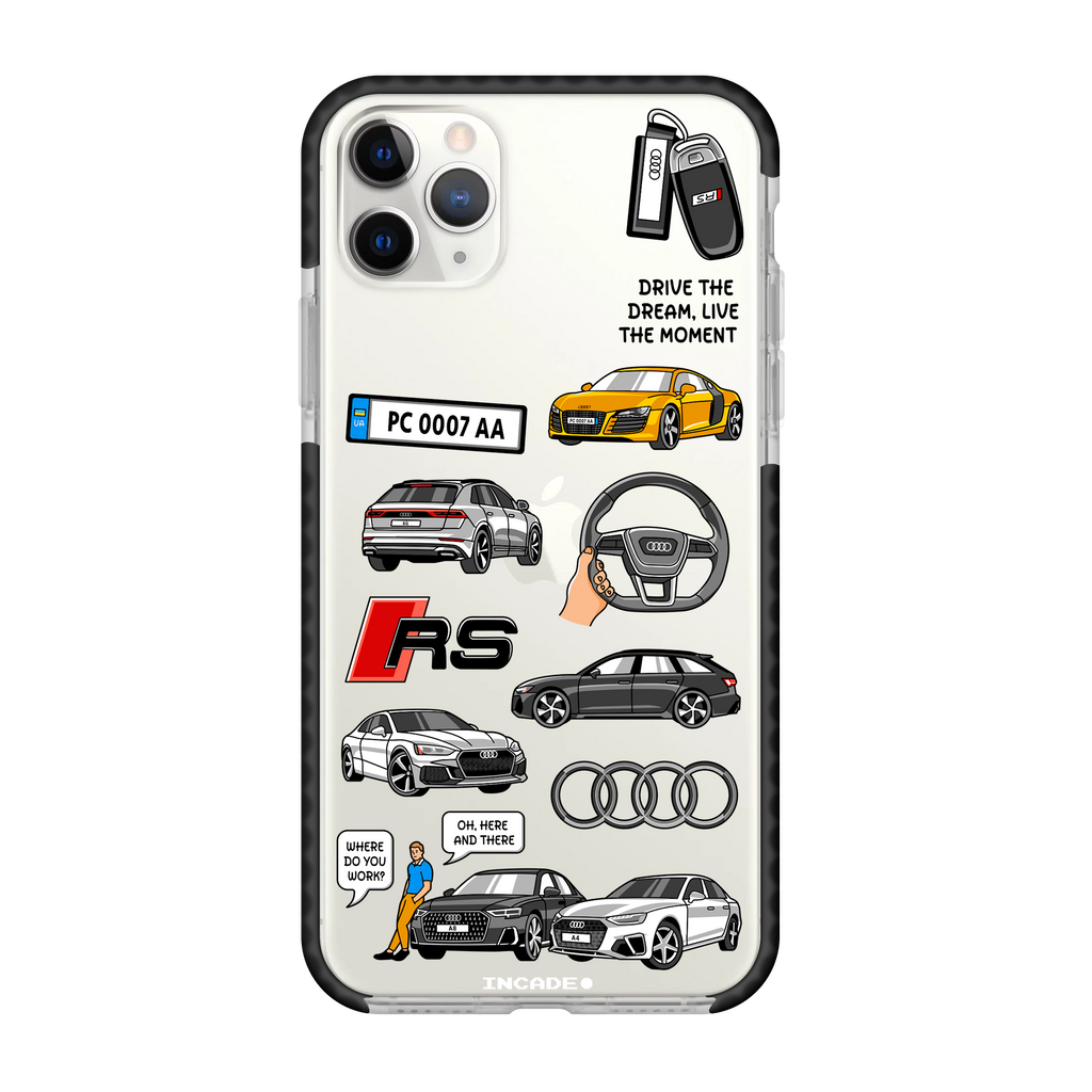 Чохол для iPhone 11 Pro AUDI Transparent black silver — INCADE