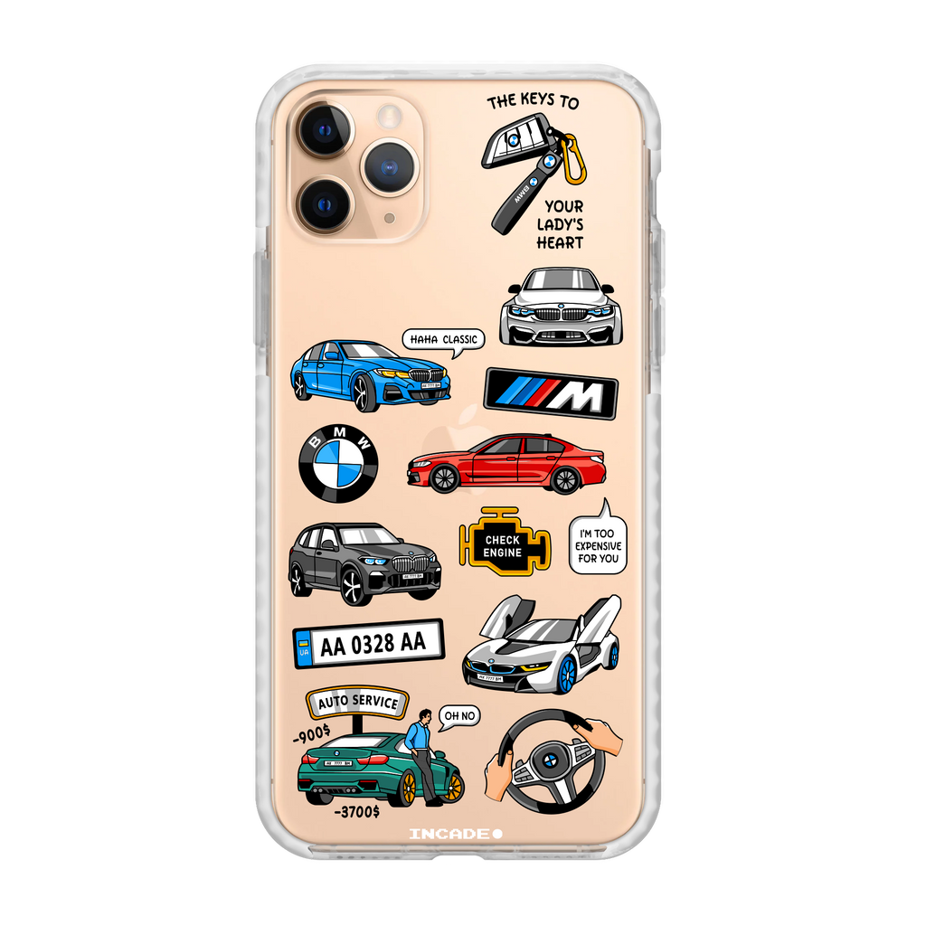Чохол для iPhone 11 Pro BMW Transparent white gold — INCADE