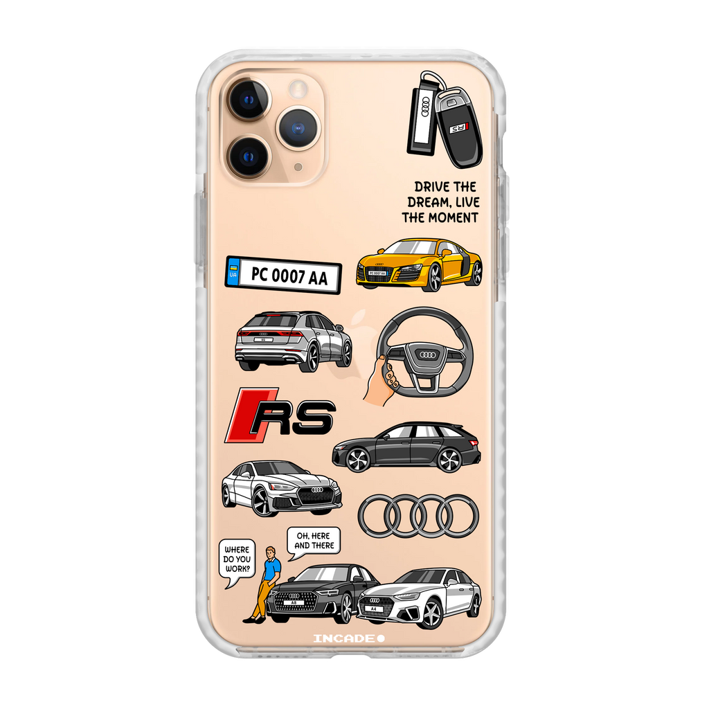 Чохол для iPhone 11 Pro AUDI Transparent white gold — INCADE