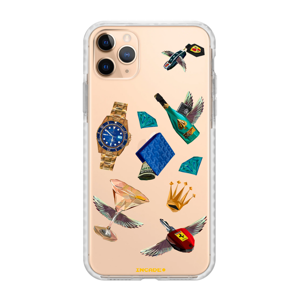 Чохол для iPhone 11 Pro Ferrari porsche rolex Transparent white gold — INCADE