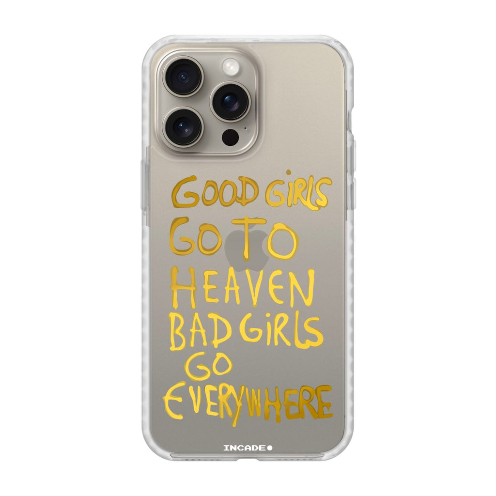Чохол для iPhone 15 Pro bad girl gold із преміальними матеріалами для захисту камери та екрану.