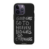 Чохол для iPhone 14 Pro Max з принтом bad girl silver