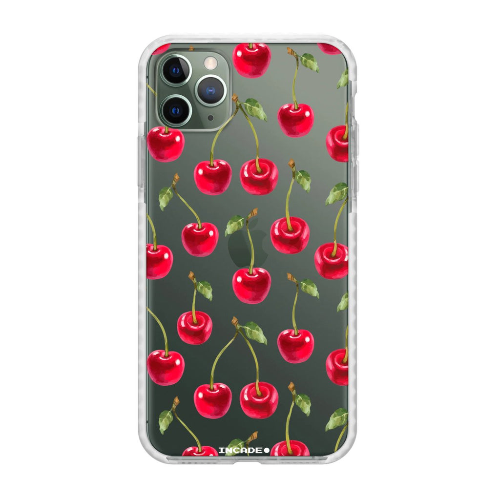 Чохол для iPhone 11 Pro CHERRIES Transparent white midnight green — INCADE