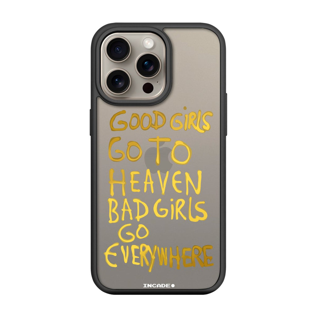 Чохол для iPhone 15 Pro bad girl gold з преміальних матеріалів, захист камери та екрану.