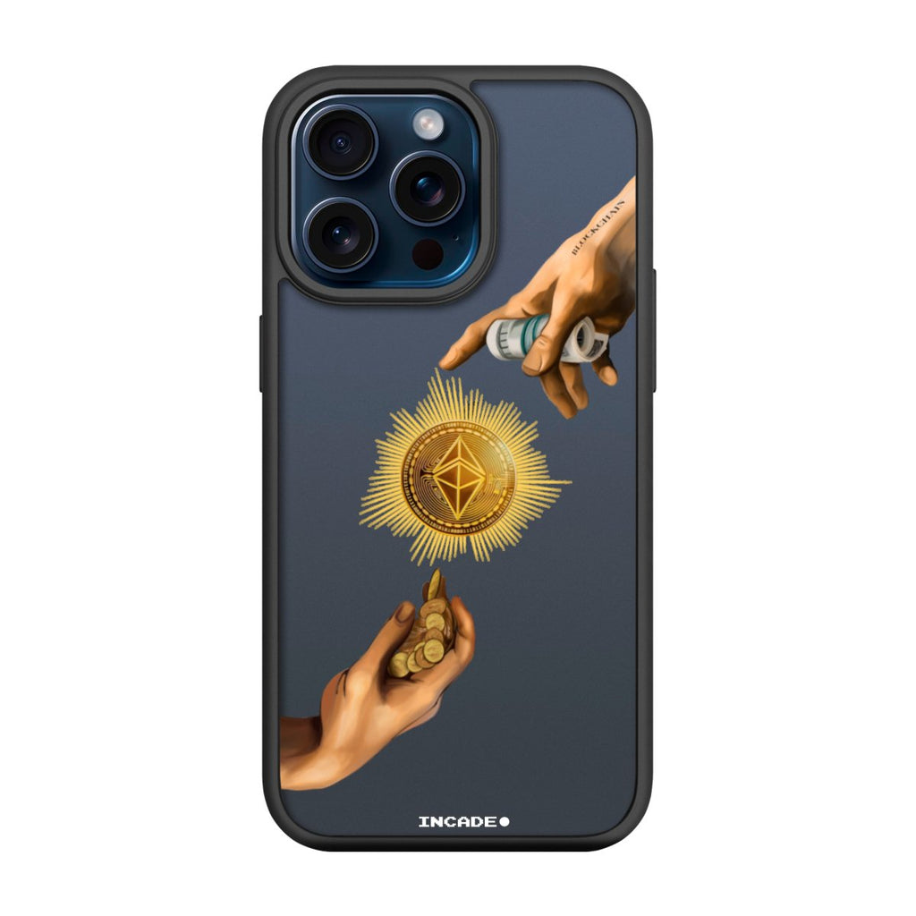 Чохол для iPhone 15 Pro з преміальних матеріалів з захистом камери та екрану, дизайн "crypto god".
