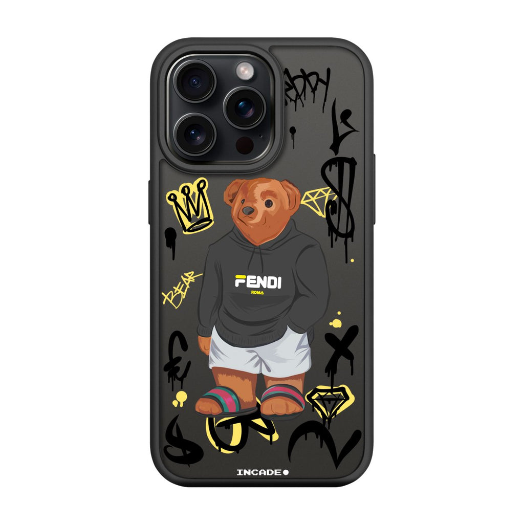 Чохол для iPhone 15 Pro king teddy з преміальних матеріалів з малюнком ведмедика.