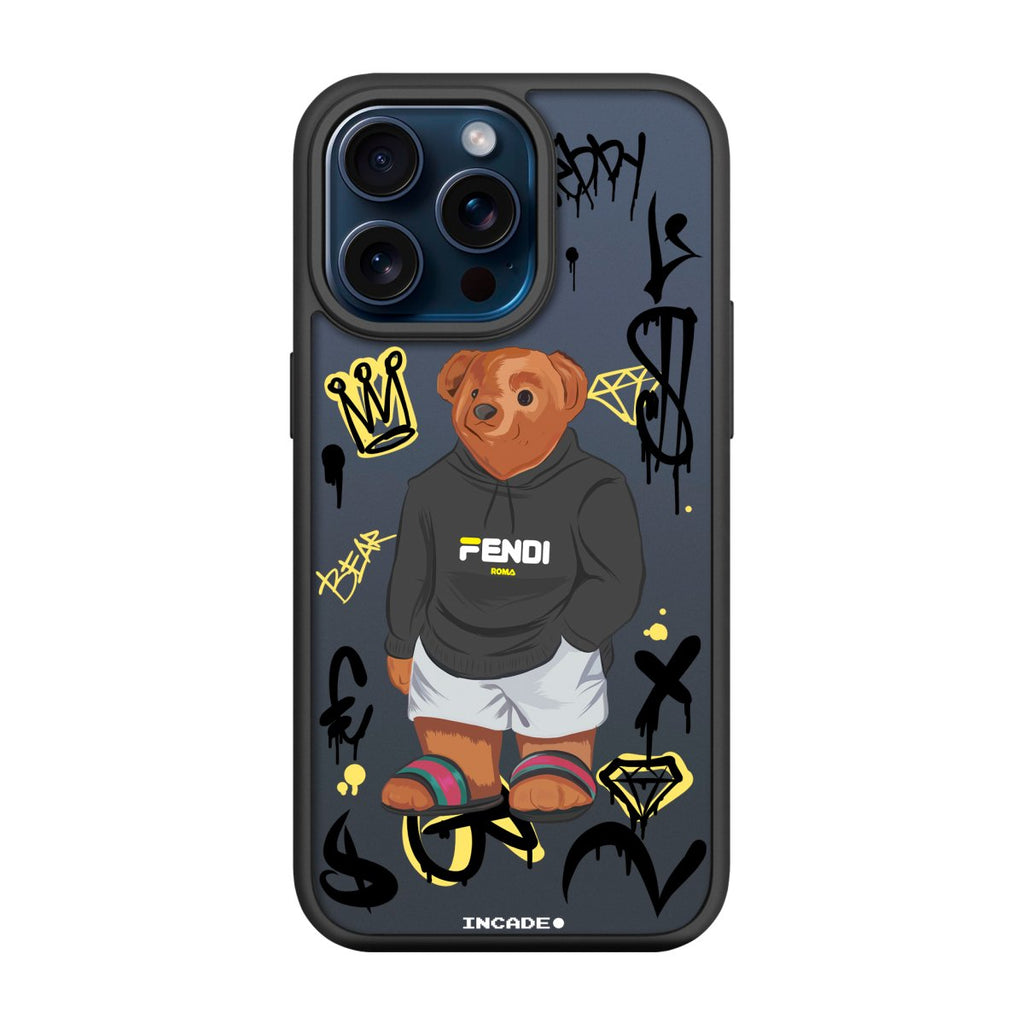 Чохол для iPhone 15 Pro king teddy з преміальних матеріалів, захищає камеру та екран.