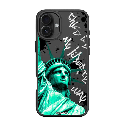 Чохол для iPhone 16 Plus з принтом STATUE GREEN