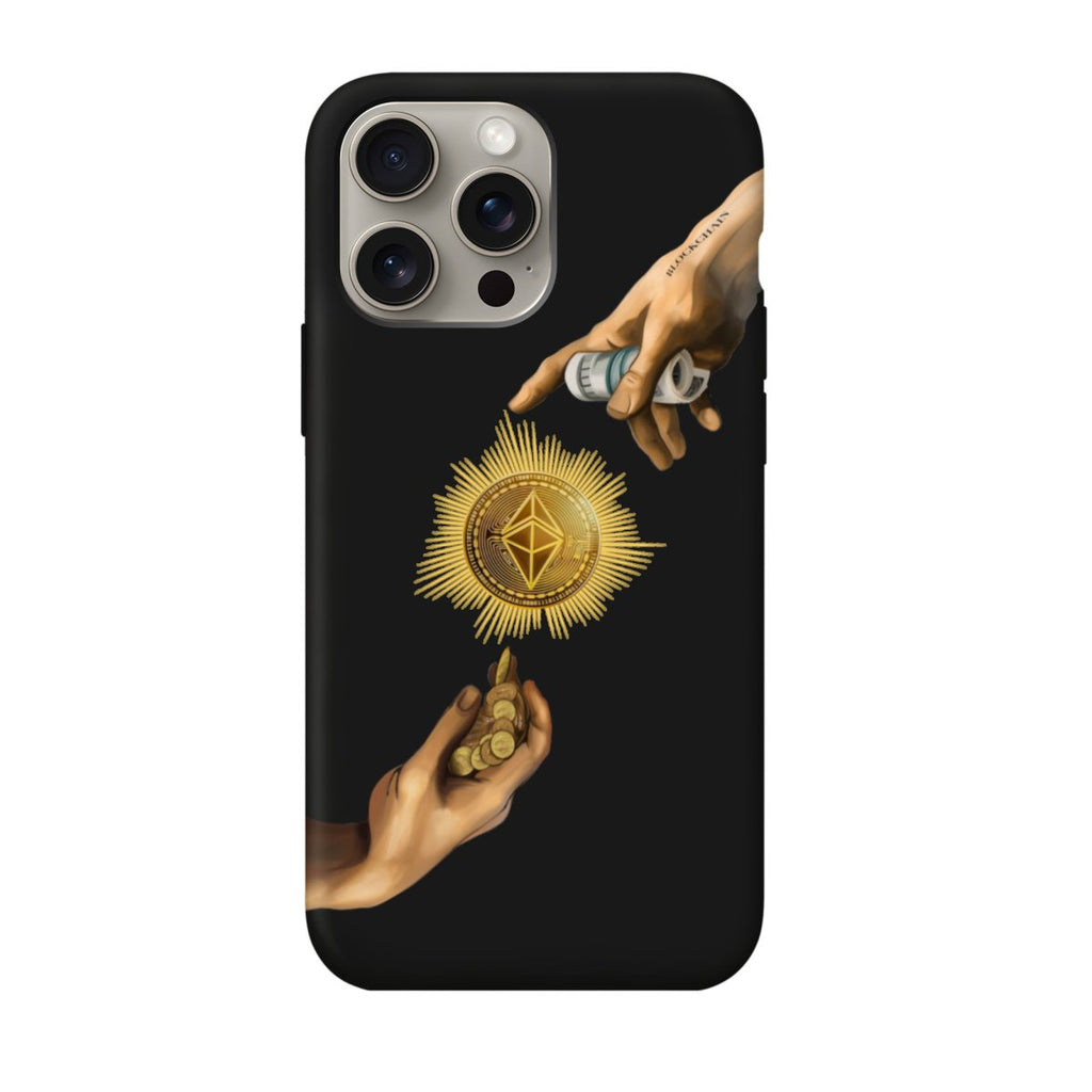 Чохол для iPhone 15 Pro crypto god з преміальних матеріалів, захист камери та екрану.