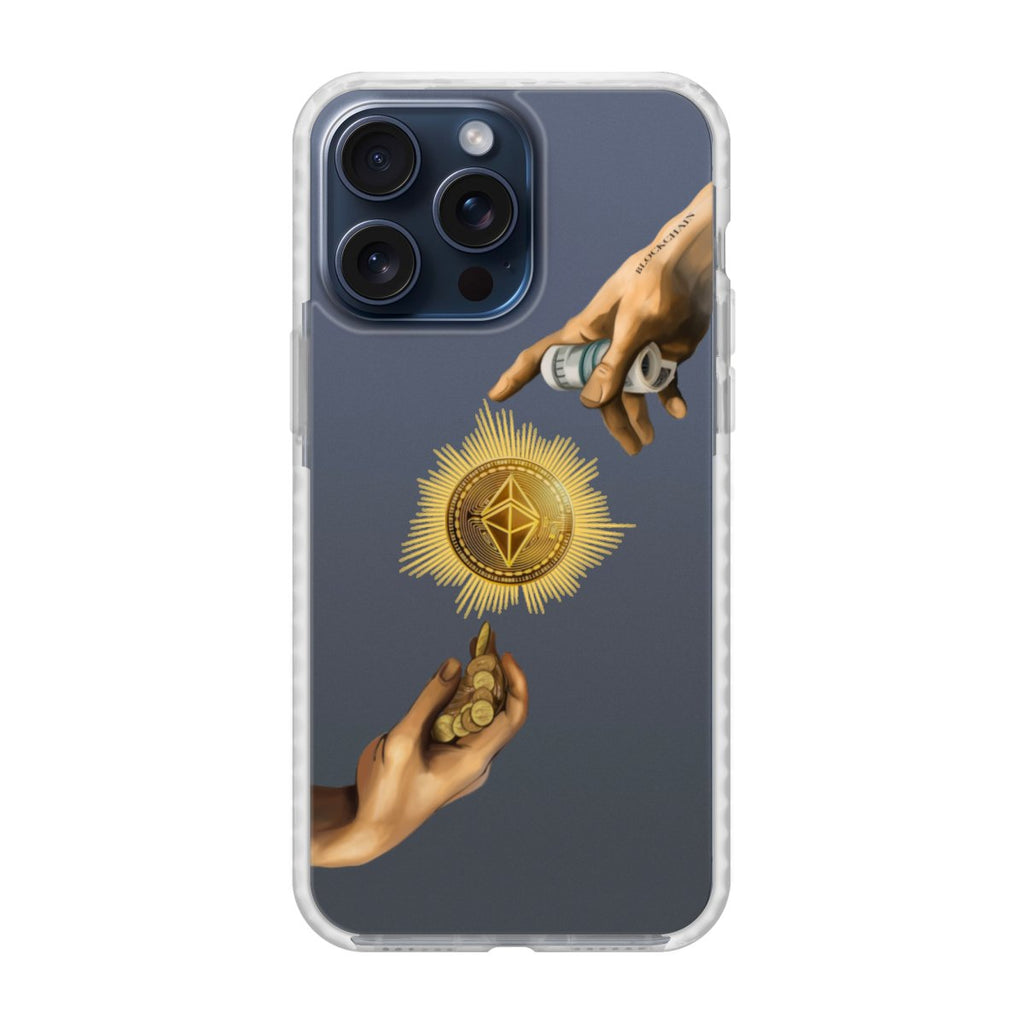 Чохол для iPhone 15 Pro з принтом crypto god, захисні бортики, преміальні матеріали.