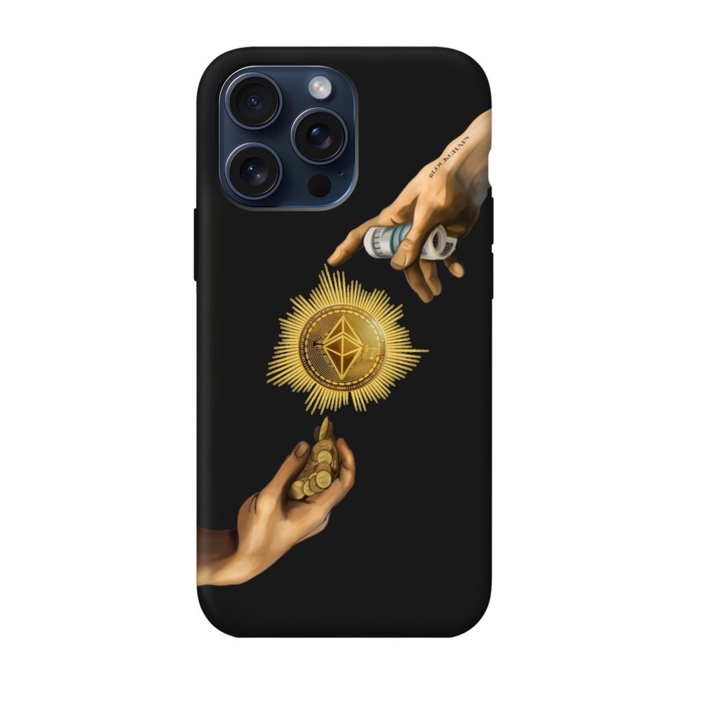 Чохол для iPhone 15 Pro crypto god з преміальних матеріалів, захист камери та екрану.