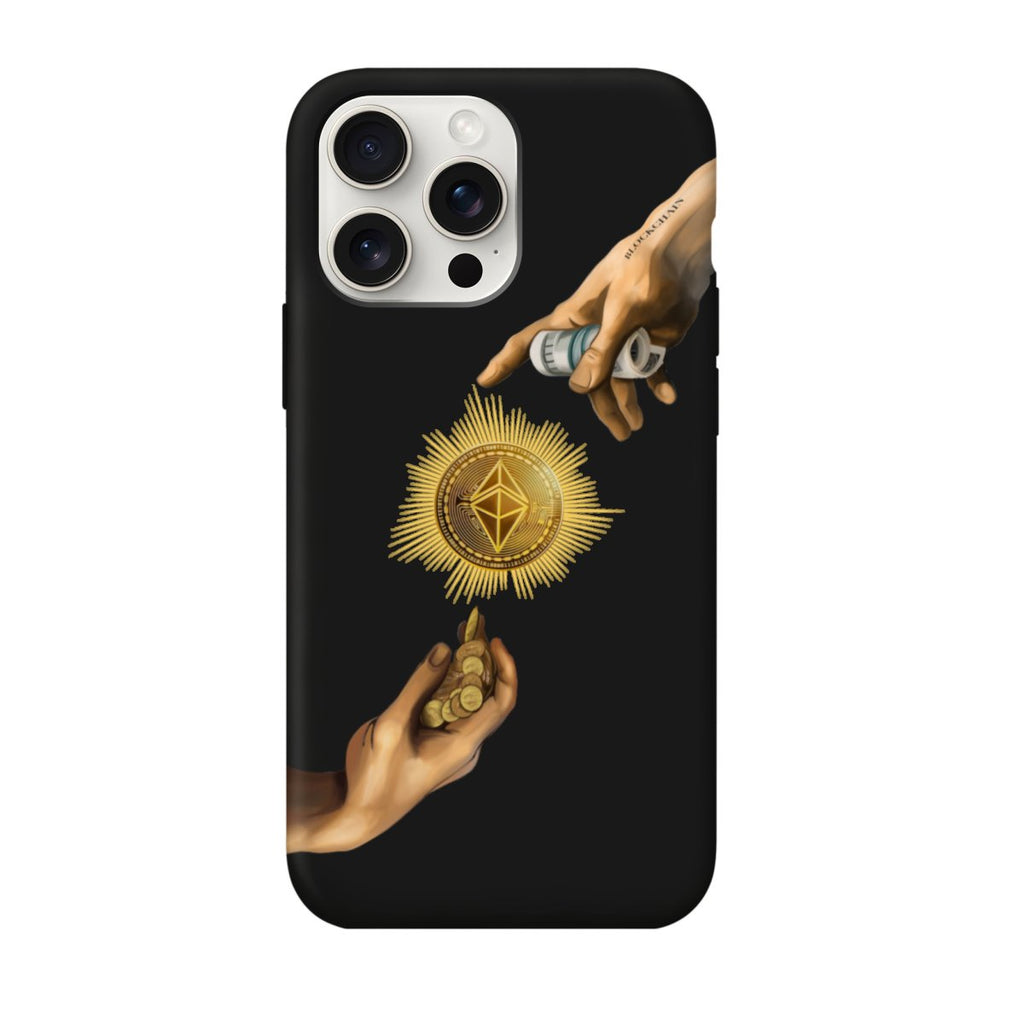 Чохол для iPhone 15 Pro crypto god із захистом камери та екрану.