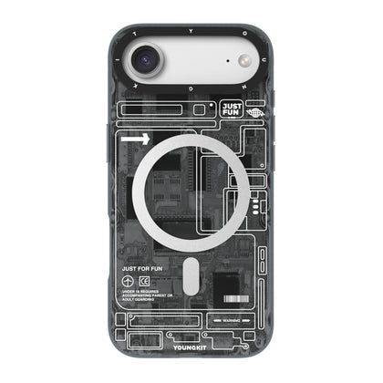 iPhone 17 Air Чохол YoungKit Futuristic Circuit Board with Magnetic Ring | Black