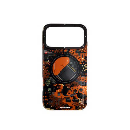 iPhone 17 Pro Max Чохол YoungKit Camouflage with Magnetic Ring | Orange Camo