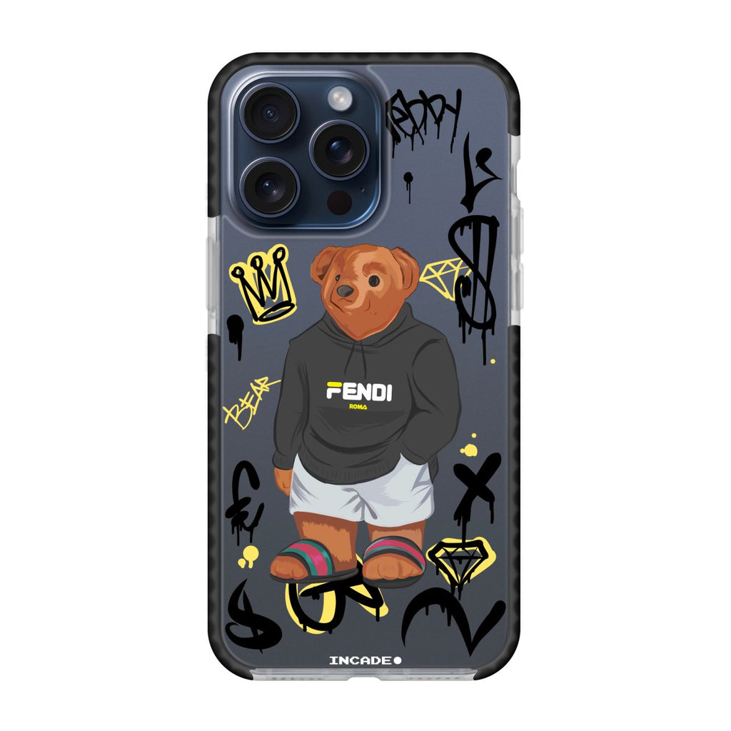 Чохол для iPhone 15 Pro king teddy з преміальних матеріалів, захист камери та екрану.