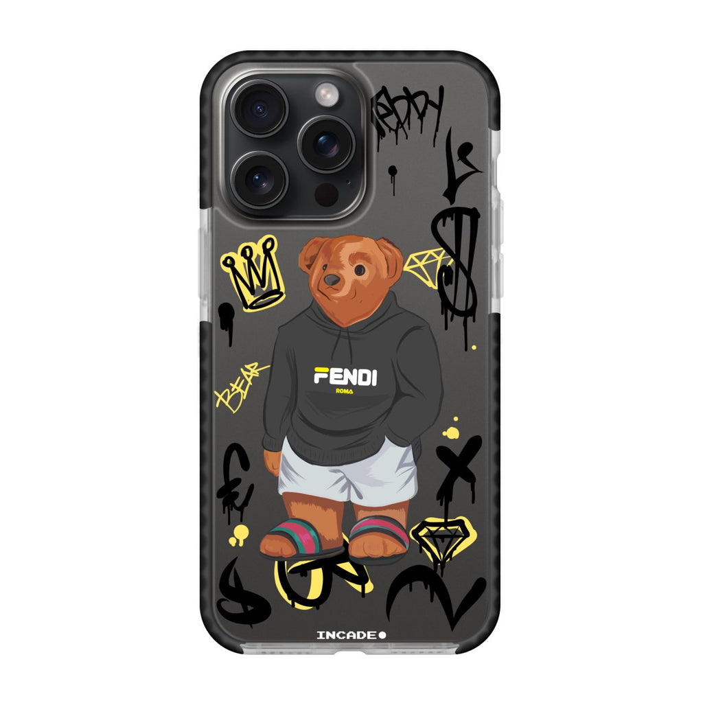 Чохол для iPhone 15 Pro king teddy з захисними бортиками та дизайном ведмедя.