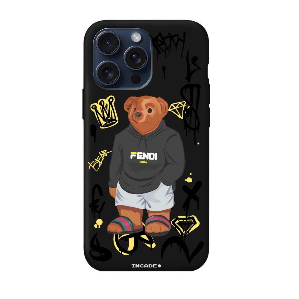 Чохол для iPhone 15 Pro king teddy з преміальних матеріалів, захист камери та екрану.