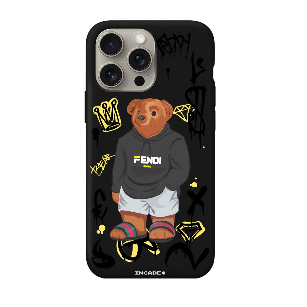 Чохол для iPhone 15 Pro king teddy з преміальних матеріалів, захист для камери та екрану.