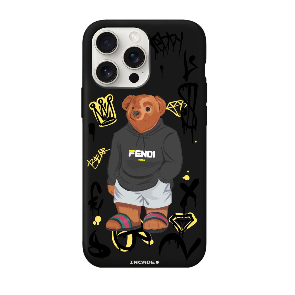 Чохол для iPhone 15 Pro king teddy з преміальних матеріалів, захист камери та екрану.