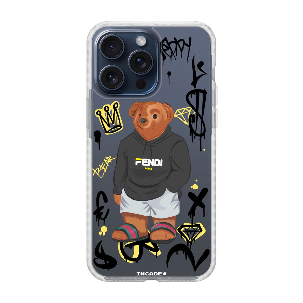 Чохол для iPhone 15 Pro king teddy з преміальних матеріалів, захист камери та екрану.