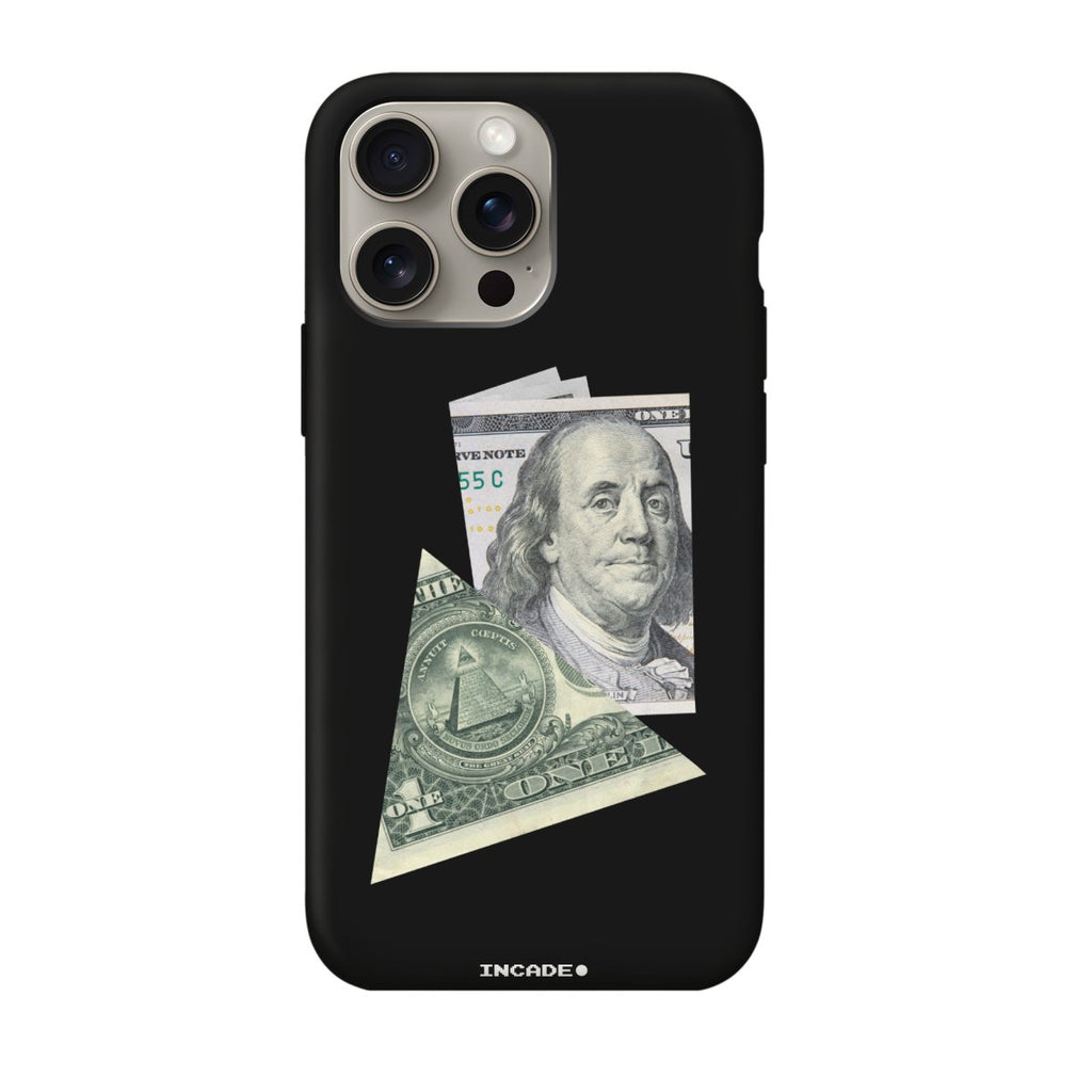 Чохол для iPhone 15 Pro lucky з преміальних матеріалів, захисні бортики, дизайн з доларовими банкнотами.