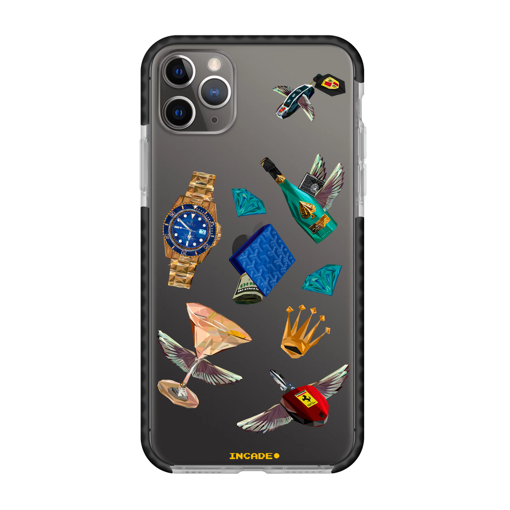 Чохол для iPhone 11 Pro Ferrari porsche rolex Transparent black silver — INCADE